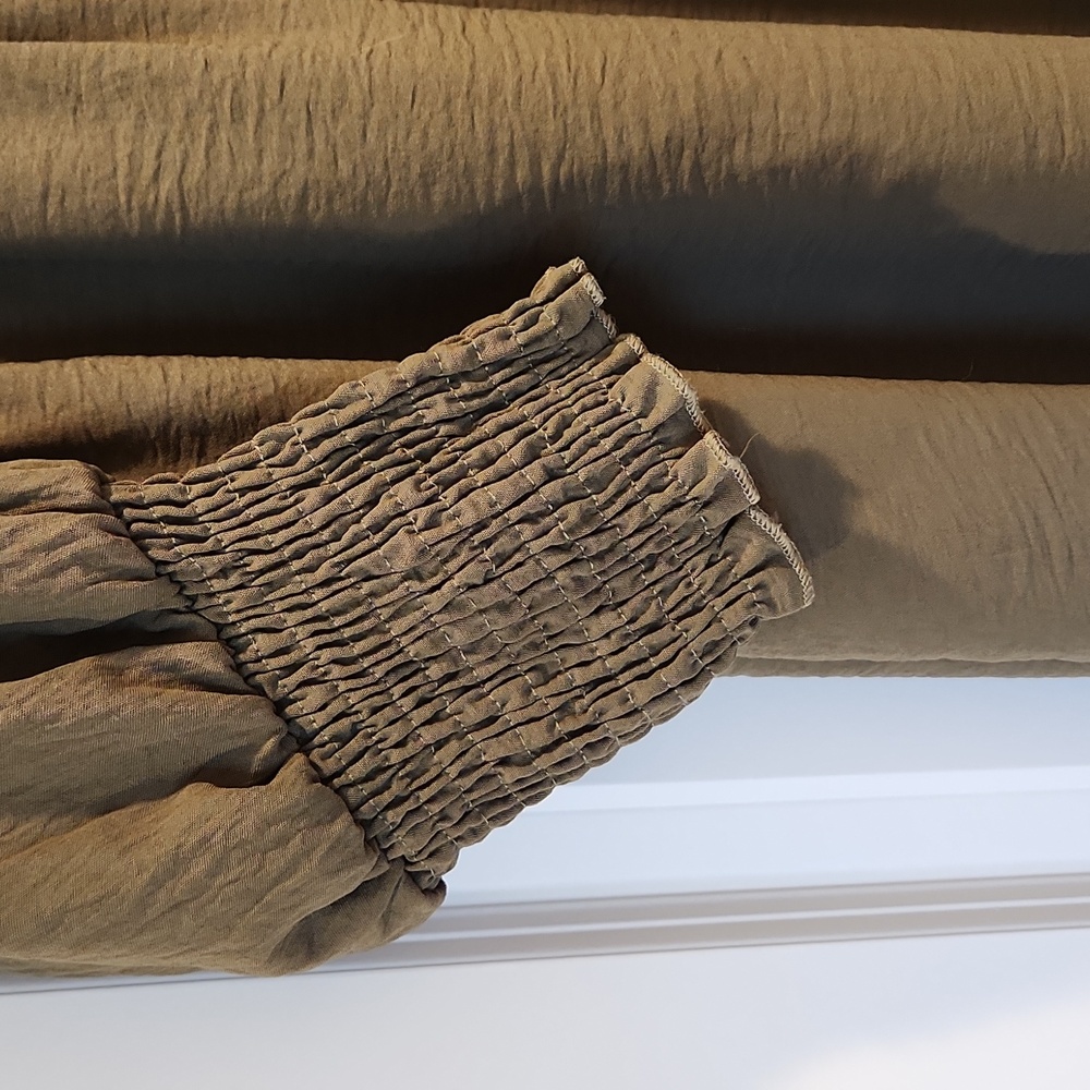 Olive Green Empire Waist Dress - Picture 3 of 5